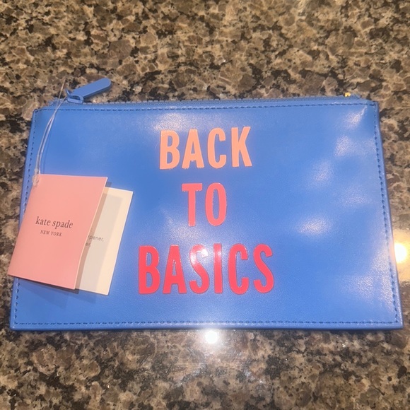 Blue Kate Spade “Back to Basics”  stationary pouch - Picture 1 of 5